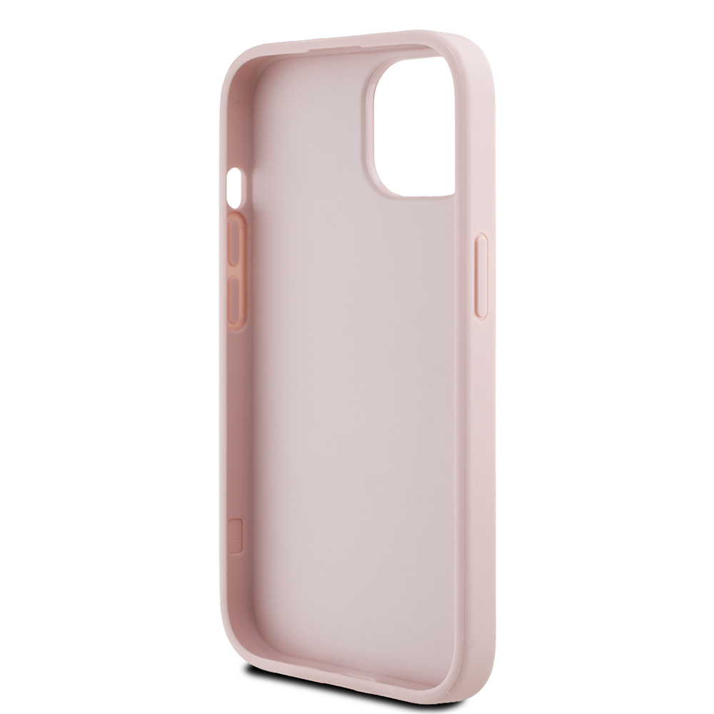 Apple iPhone 15 Case Guess Original Licensed Rose Printed Large Metal Logo Design Cover - 16