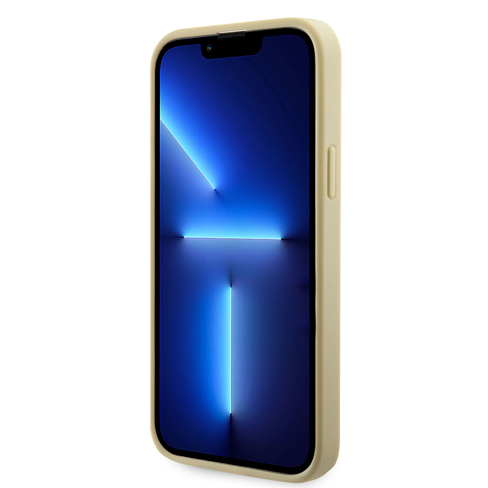 Apple iPhone 15 Case Guess Original Licensed Stone Back Surface Triangle Logo Cover - 23