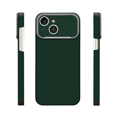 Apple iPhone 15 Case M-Safe Charging Enabled Zore Paris Zerre Hard PC Cover Dark Green