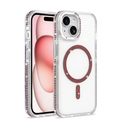 Apple iPhone 15 Case M-safe Charging Enabled Zore Tera Silicone Cover Plum