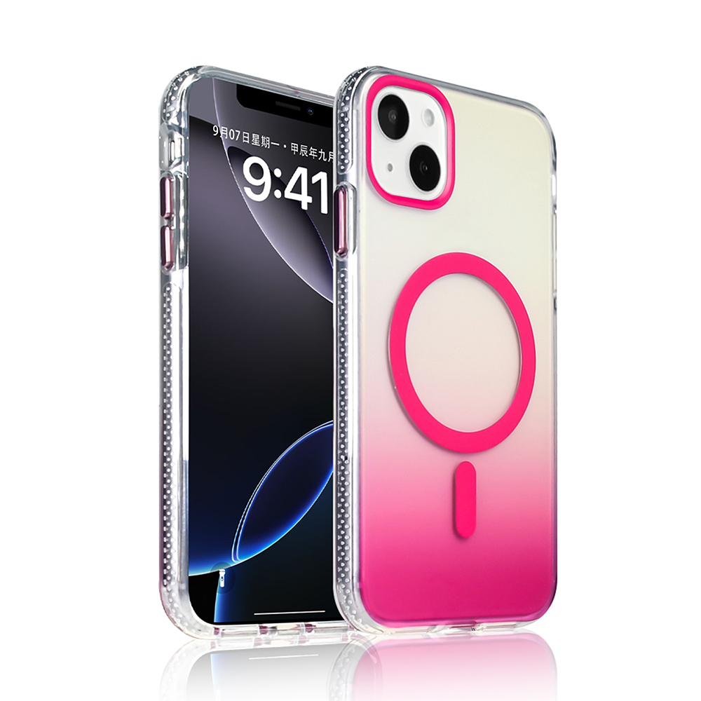 Apple iPhone 15 Case M-safe Charging Feature Transparent Color Transition Zore Toros Cover - 2