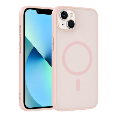 Apple iPhone 15 Case M-safe Charging Feature Zore Ballet Flat Cover Pink