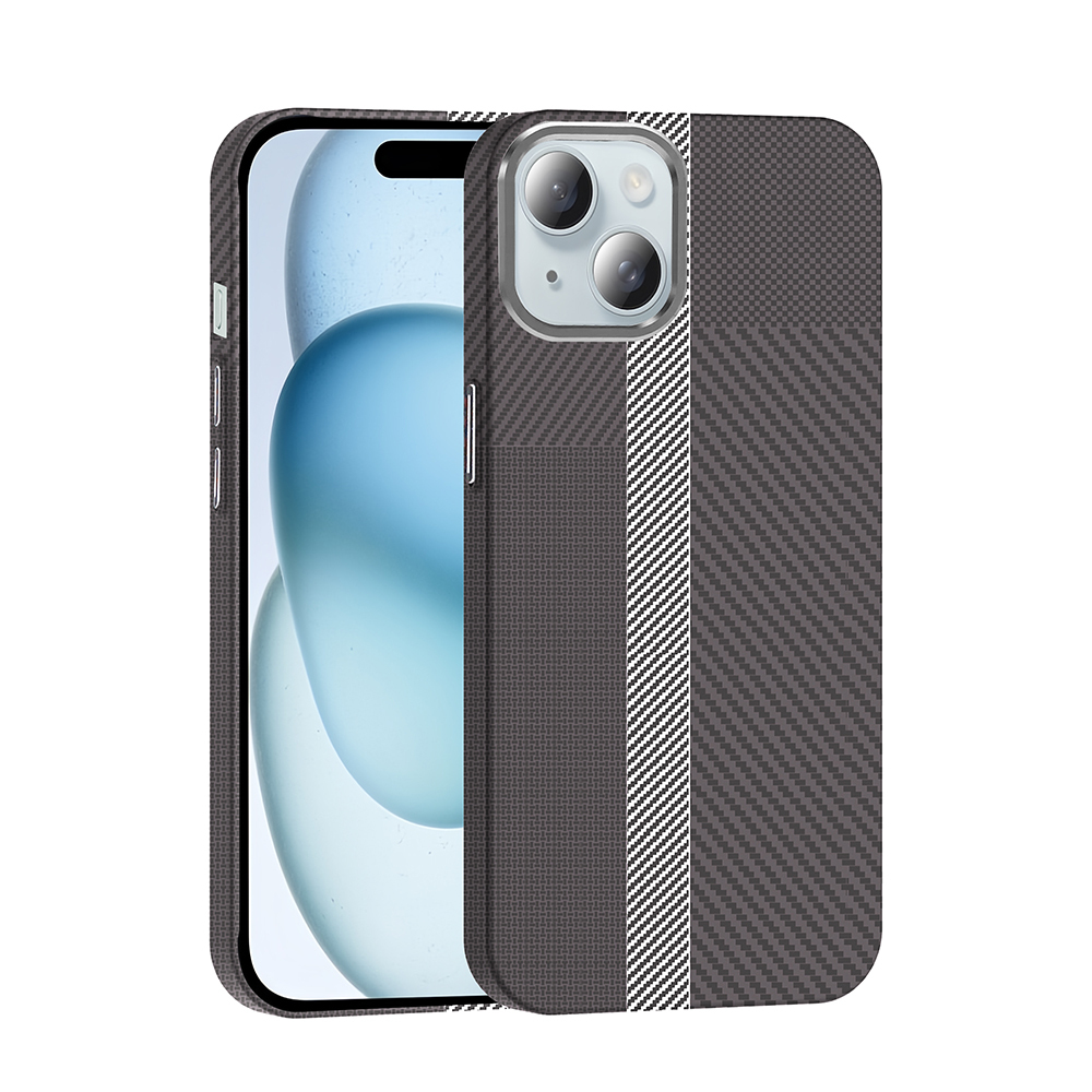Apple iPhone 15 Case Magsafe Charging Feature Carbon Fiber Look Zore Gros Cover - 1
