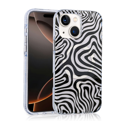 Apple iPhone 15 Case Magsafe Charging Feature Zore Jago Cover Siyah-Beyaz