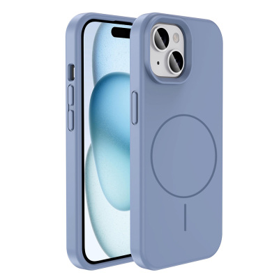 Apple iPhone 15 Case Magsafe Charging Featured Liquid Technology Erasable Hard Zore Kivi Cover Lavendery Gray
