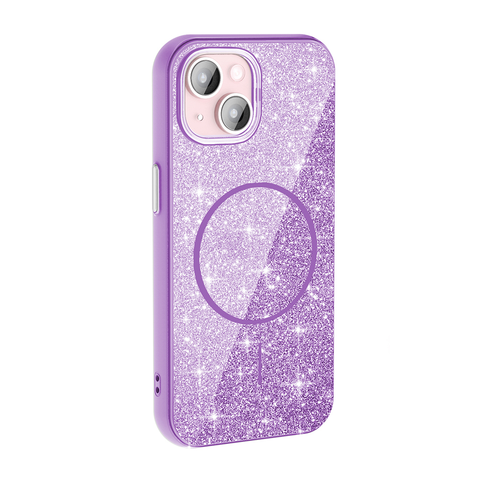 Apple iPhone 15 Case Magsafe Shining Glitter Zore Okso Cover with Charging Feature - 10