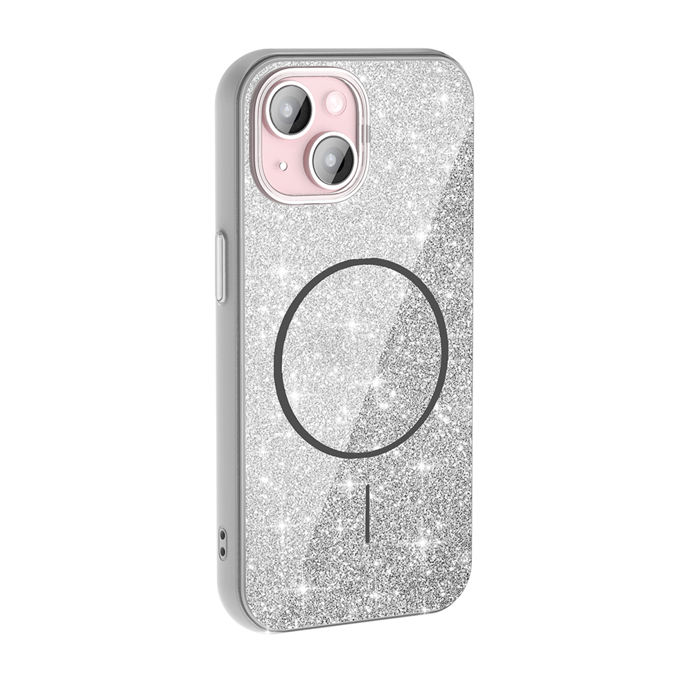 Apple iPhone 15 Case Magsafe Shining Glitter Zore Okso Cover with Charging Feature - 13