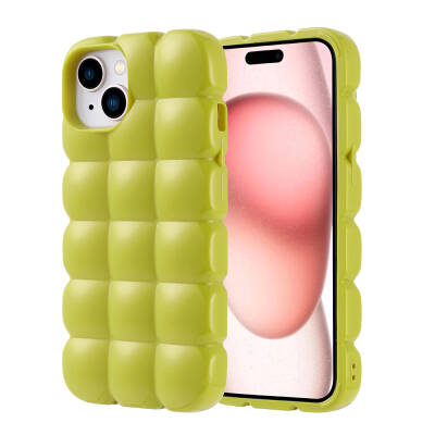 Apple iPhone 15 Case Shiny Flexible Silicone Zore Dom Dom Cover Green