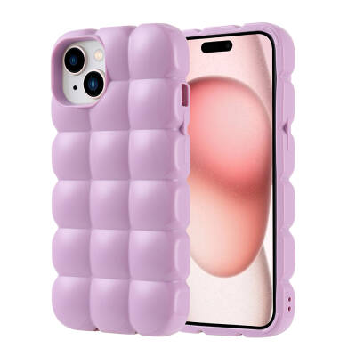 Apple iPhone 15 Case Shiny Flexible Silicone Zore Dom Dom Cover Lila