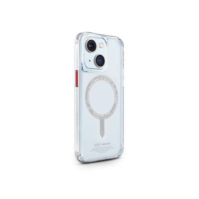 Apple iPhone 15 Case SkinArma Transparent Airbag Design Saido Cover with Magsafe Charging Feature Colorless