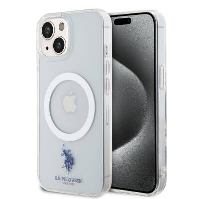 Apple iPhone 15 Case U.S. Polo Assn. Original Licensed Magsafe Charging Featured Transparent Design Cover Colorless