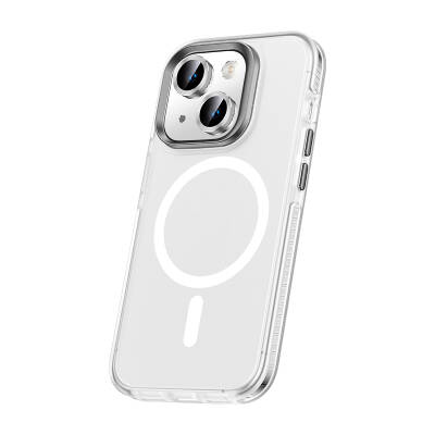 Apple iPhone 15 Case with Airbag and Lens Protector Magsafe Wireless Charging Feature Zore Klaptika Cover Colorless