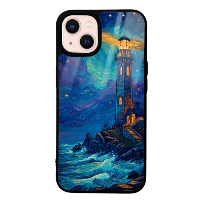 Apple iPhone 15 Case with Camera Protector, Patterned Zore Lusi Cover Deniz Feneri