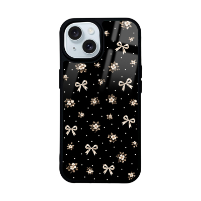 Apple iPhone 15 Case with Camera Protector, Patterned Zore Lusi Cover Gold Fiyonk