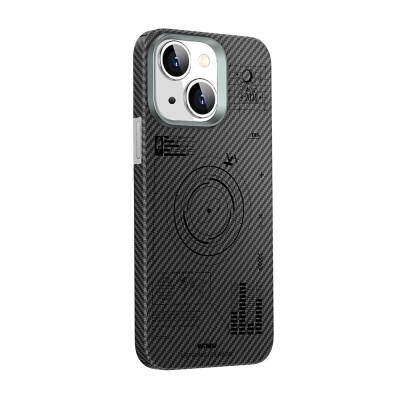 Apple iPhone 15 Case Wiwu KJZ-017 Carbon Fiber 600D Explore Kevlar Cover Black