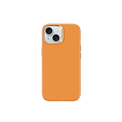 Apple iPhone 15 Case Wiwu SP-019 Vegan Leather Leather Cover Magsafe Charging Feature Orange