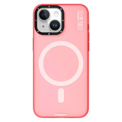 Apple iPhone 15 Case Youngkit Hidden Sand Series Cover with Magsafe Charging Feature Pink