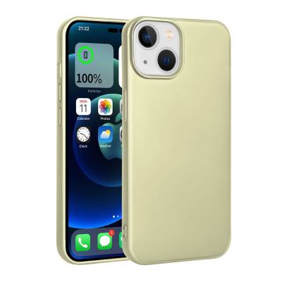 Apple iPhone 15 Case Zore Premier Silicone Cover Gold