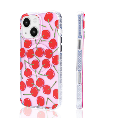 Apple iPhone 15 Case Zore Stilo Cover with Magsafe Charging Feature Red