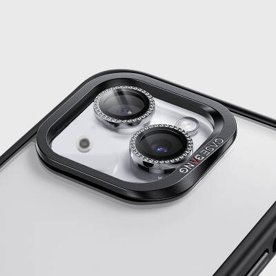 Apple iPhone 15 Casebang Gem Kamera Lens Koruyucu Gümüş
