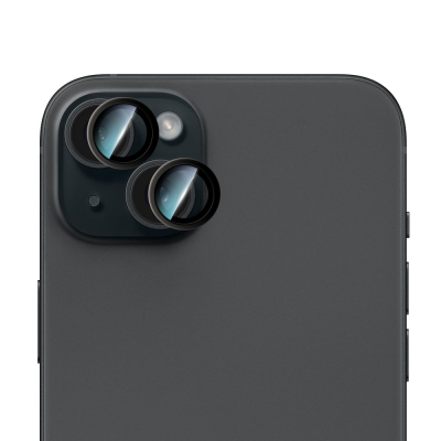 Apple iPhone 15 CaseWorld Alloy Serisi Oleofobik Anti Reflective Kamera Lens Koruyucu Siyah