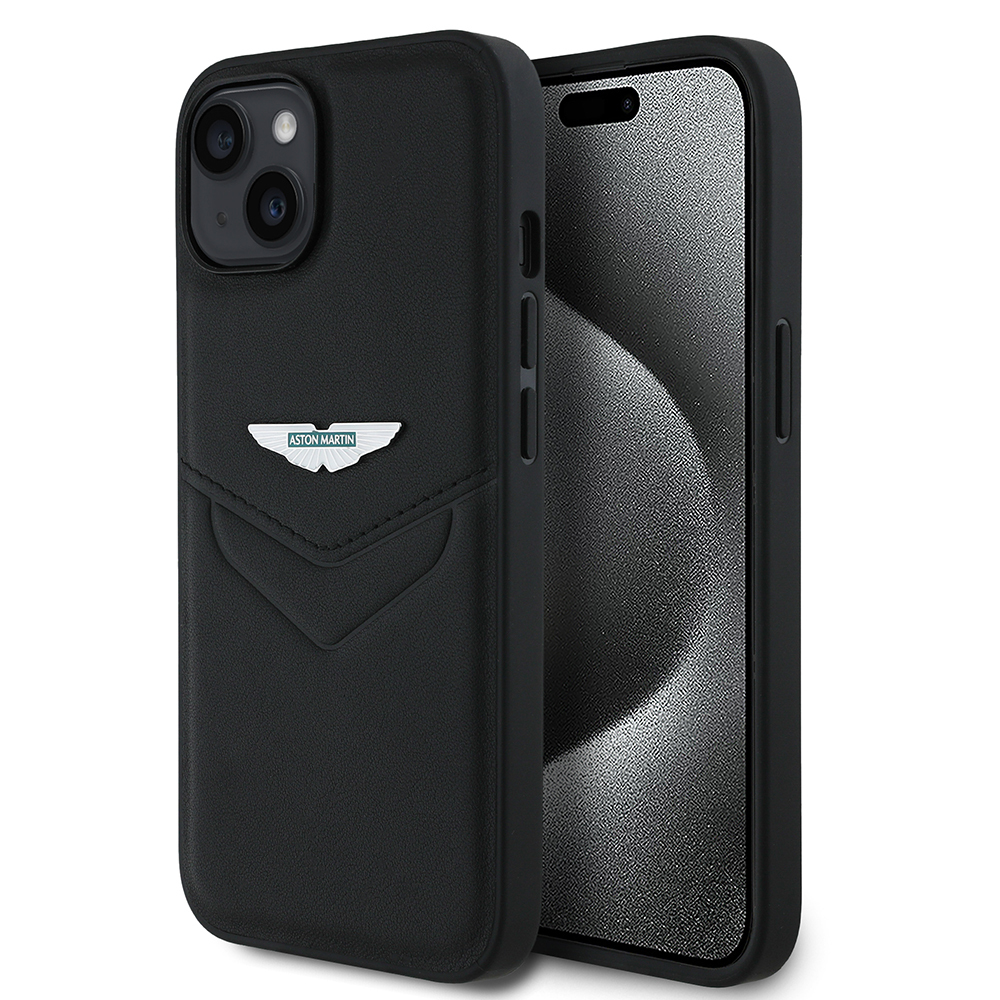 Apple iPhone 15 Kılıf Aston Martin Orjinal Lisanslı Victory Dizayn PU Deri Metal Logolu Kapak - 1