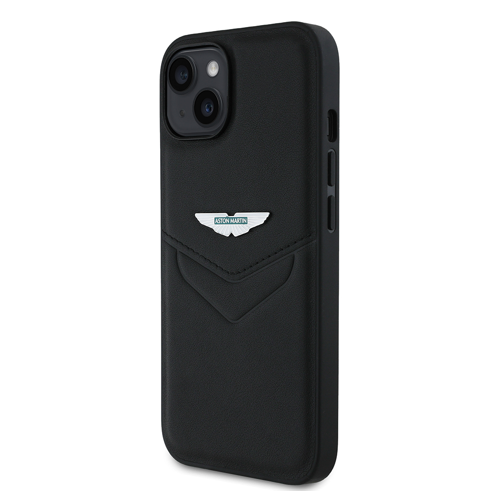 Apple iPhone 15 Kılıf Aston Martin Orjinal Lisanslı Victory Dizayn PU Deri Metal Logolu Kapak - 3