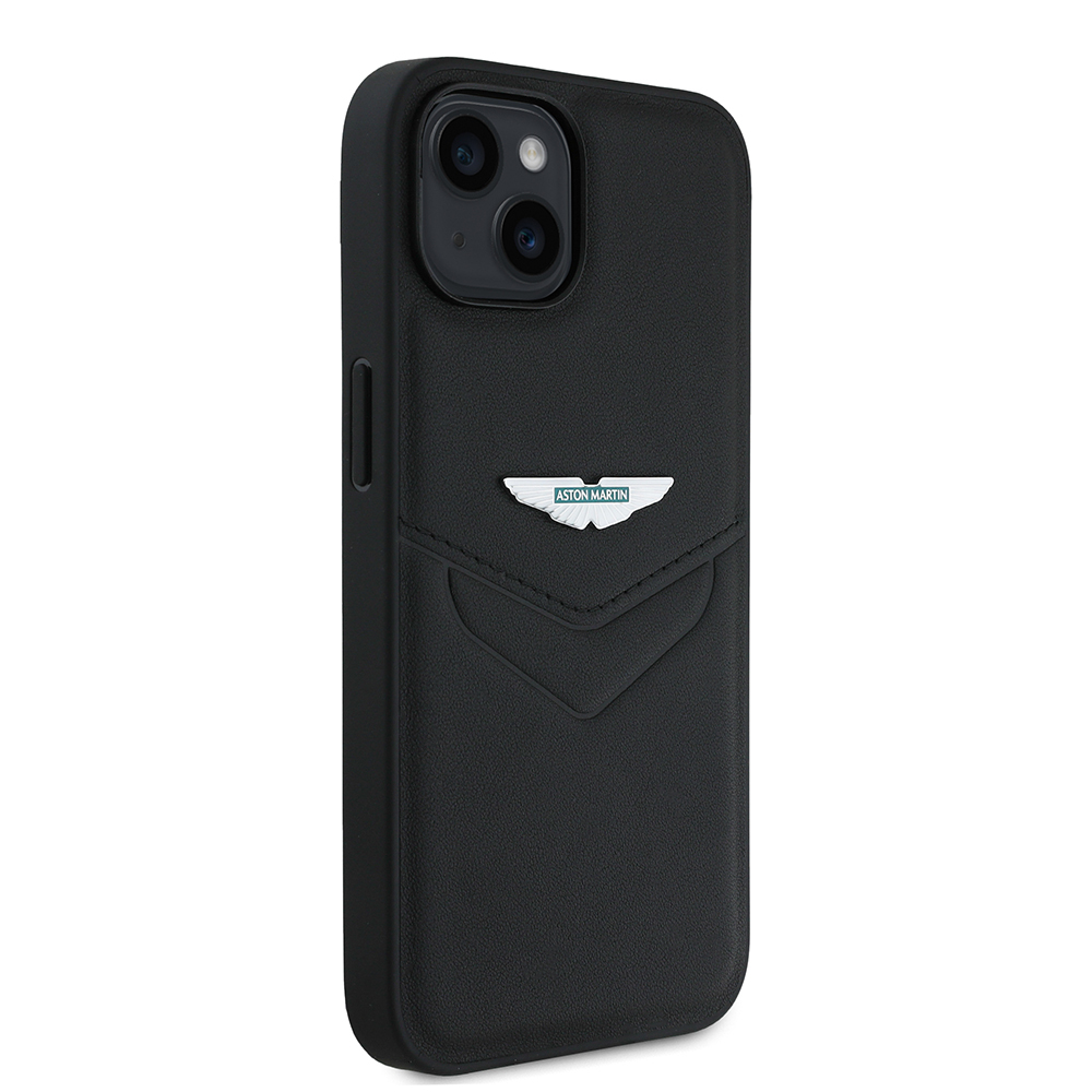 Apple iPhone 15 Kılıf Aston Martin Orjinal Lisanslı Victory Dizayn PU Deri Metal Logolu Kapak - 5