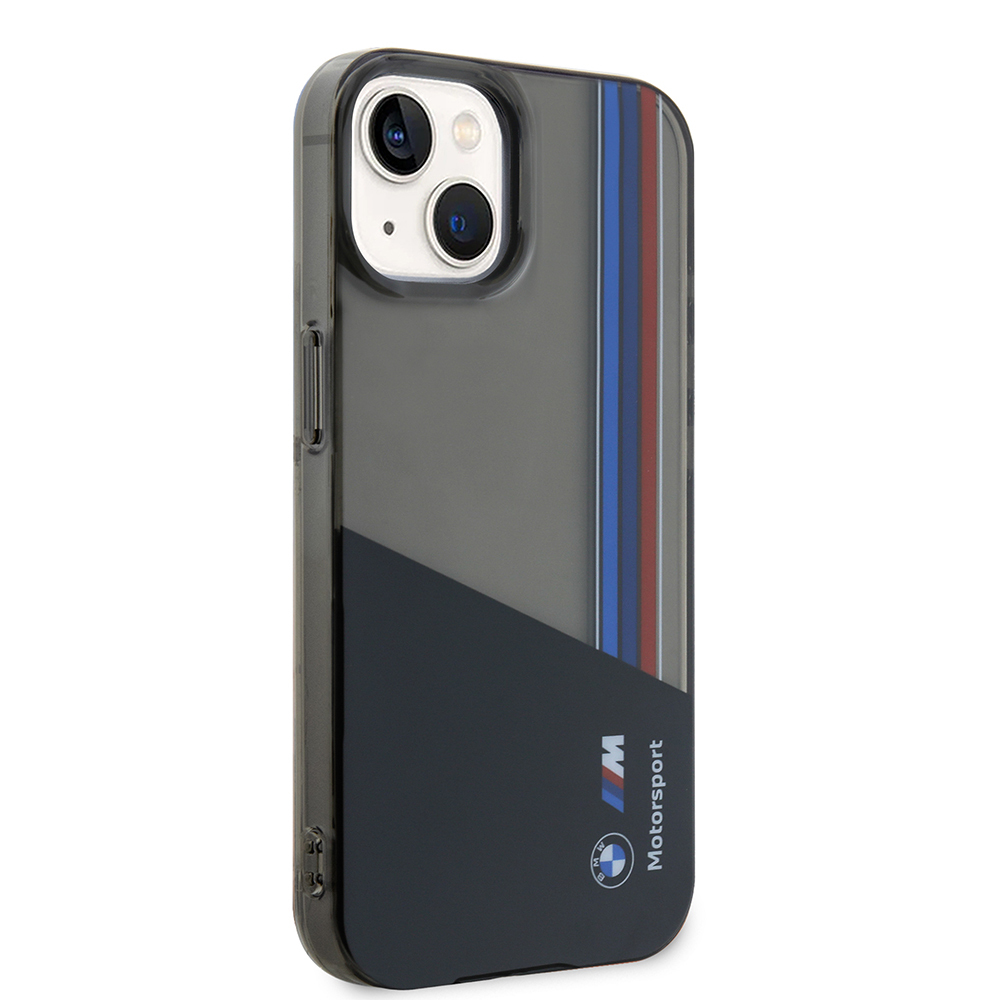 Apple iPhone 15 Kılıf BMW Orjinal Lisanslı Yarı Transparan M Dizayn Çizgili Kapak - 5