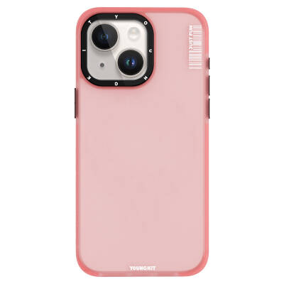 Apple iPhone 15 Kılıf Buzlu Mat Tasarım Youngkit Colored Sand Serisi Kapak Pembe