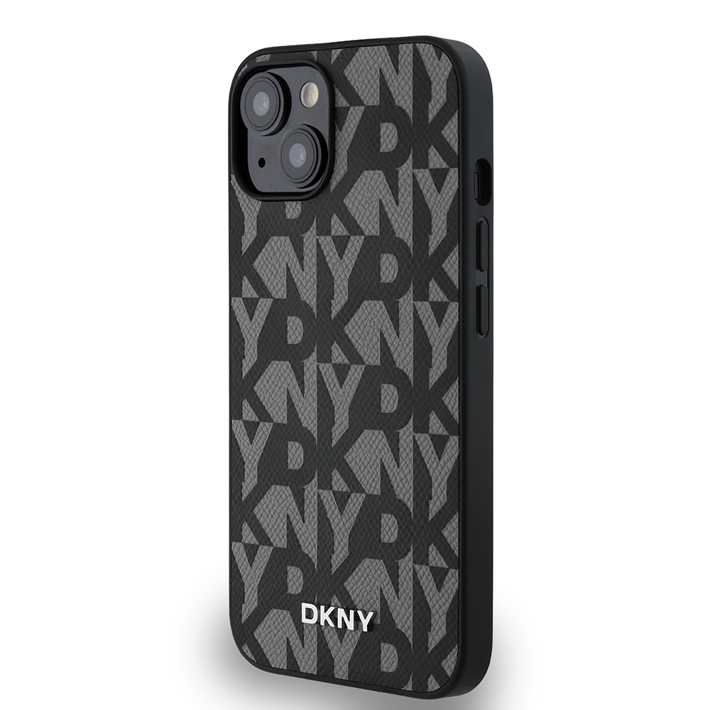 Apple iPhone 15 Kılıf DKNY Orjinal Lisanslı M-safe Şarj Özellikli 3D Yazılı Grid Pattern Kapak - 4