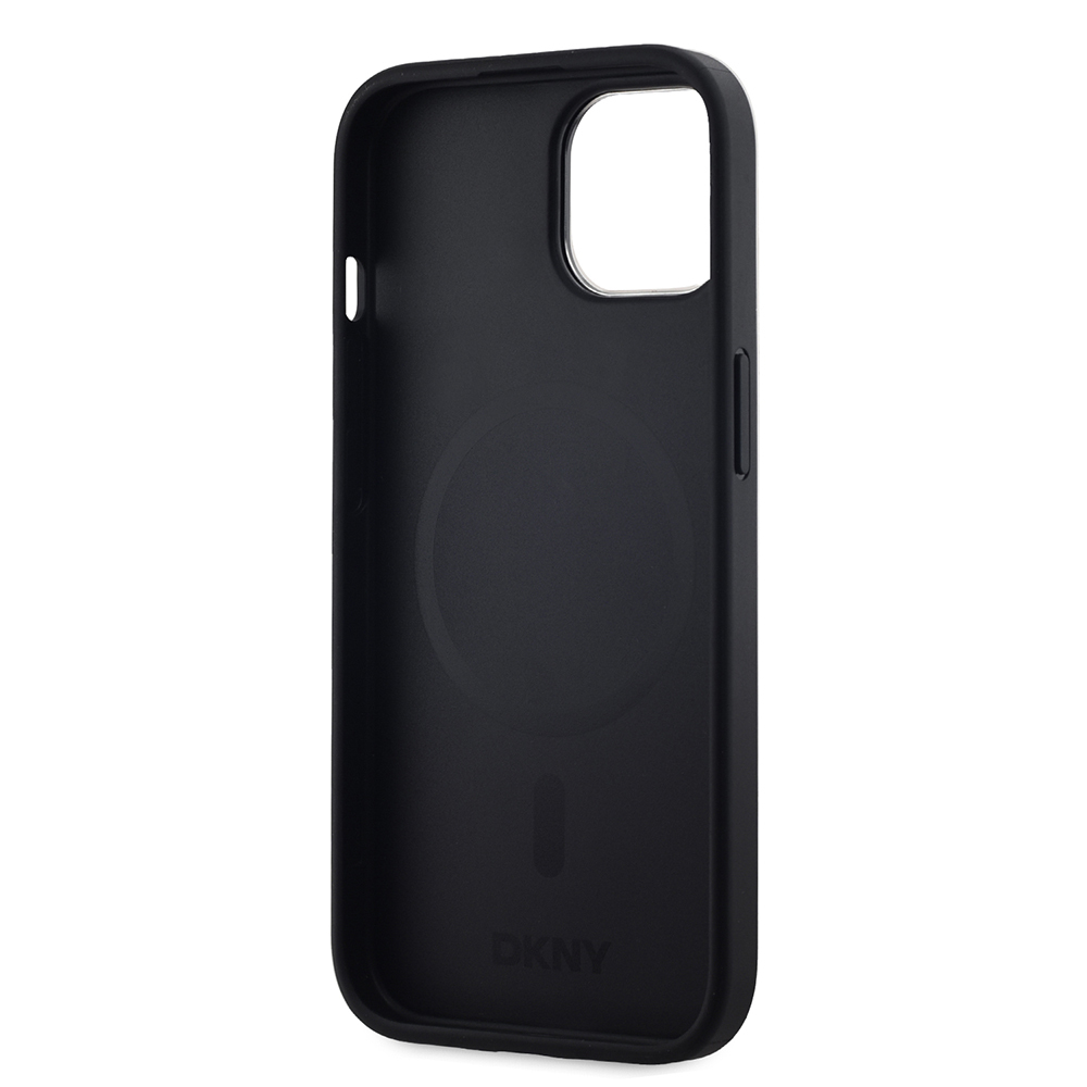 Apple iPhone 15 Kılıf DKNY Orjinal Lisanslı M-safe Şarj Özellikli 3D Yazılı Grid Pattern Kapak - 9