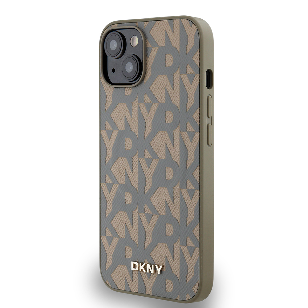 Apple iPhone 15 Kılıf DKNY Orjinal Lisanslı M-safe Şarj Özellikli 3D Yazılı Grid Pattern Kapak - 11