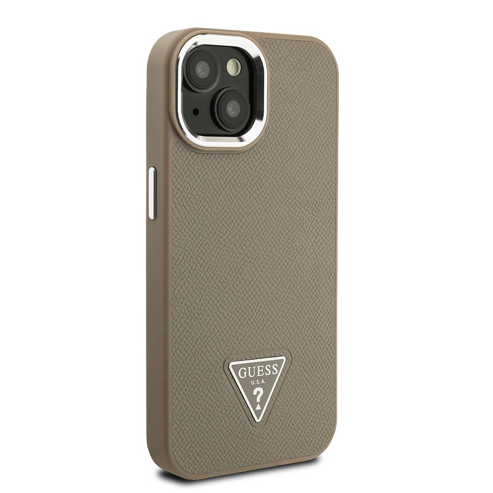 Apple iPhone 15 Kılıf Guess Orjinal Lisanslı M-safe Şarj Özellikli Grained Triangle Kapak - 5