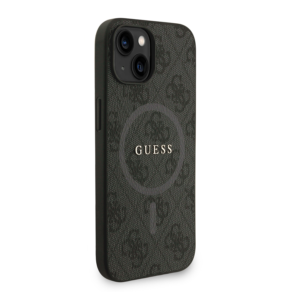 Apple iPhone 15 Kılıf Guess Orjinal Lisanslı M-safe Şarj Özellikli PU Deri Bilek Askı İpli Yazı Logolu Kapak - 5