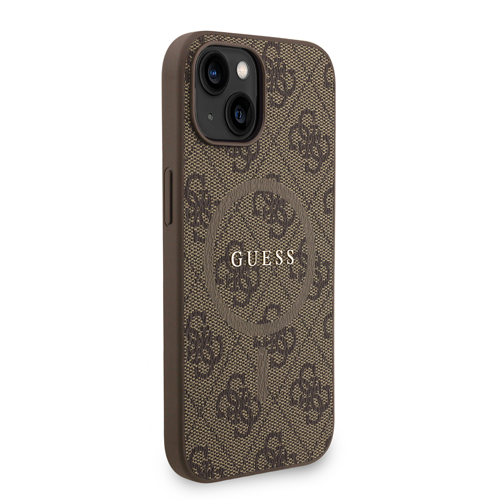 Apple iPhone 15 Kılıf Guess Orjinal Lisanslı M-safe Şarj Özellikli PU Deri Bilek Askı İpli Yazı Logolu Kapak - 13