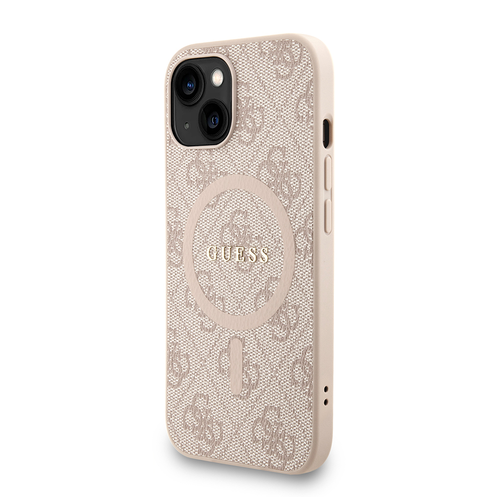 Apple iPhone 15 Kılıf Guess Orjinal Lisanslı M-safe Şarj Özellikli PU Deri Bilek Askı İpli Yazı Logolu Kapak - 20