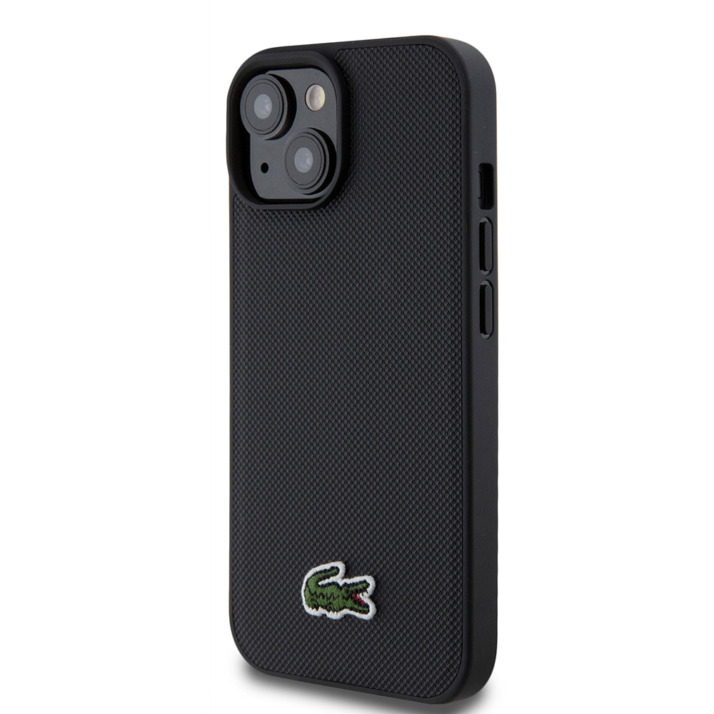 Apple iPhone 15 Kılıf Lacoste Orjinal Lisanslı PU Pike Desenli Arka Yüzey İkonik Timsah Dokuma Logolu Kapak + Type-C Kablo 1.5m - 3