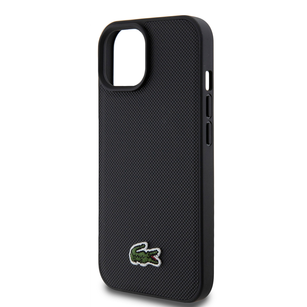 Apple iPhone 15 Kılıf Lacoste Orjinal Lisanslı PU Pike Desenli Arka Yüzey İkonik Timsah Dokuma Logolu Kapak + Type-C Kablo 1.5m - 6