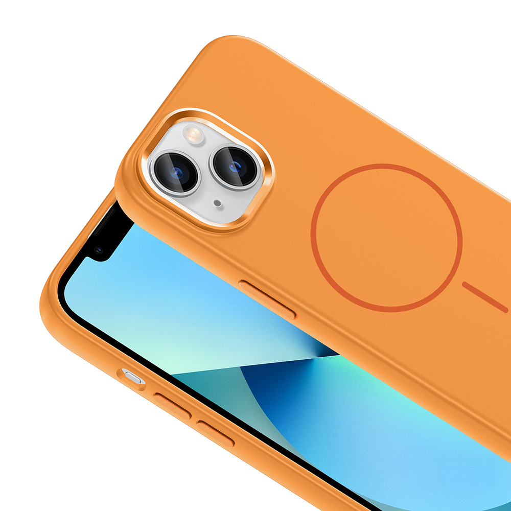 Apple iPhone 15 Kılıf M-Safe Şarj Özellikli Metal Kamera Çerçeveli Zore Edi Silikon Kapak - 15