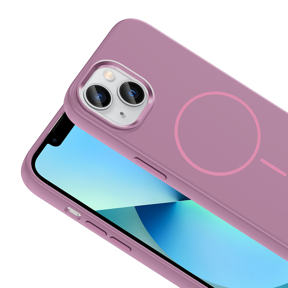 Apple iPhone 15 Kılıf M-Safe Şarj Özellikli Metal Kamera Çerçeveli Zore Edi Silikon Kapak - 19