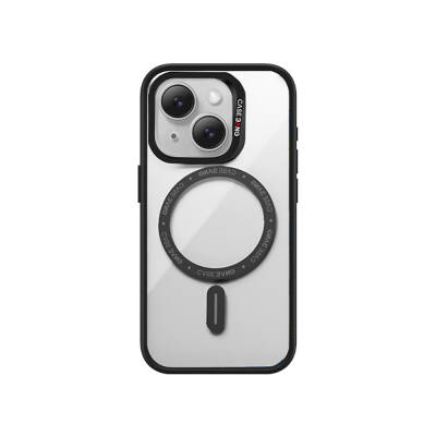 Apple iPhone 15 Kılıf Magsafe Şarj Özellikli Casebang Body Frame Kapak Siyah