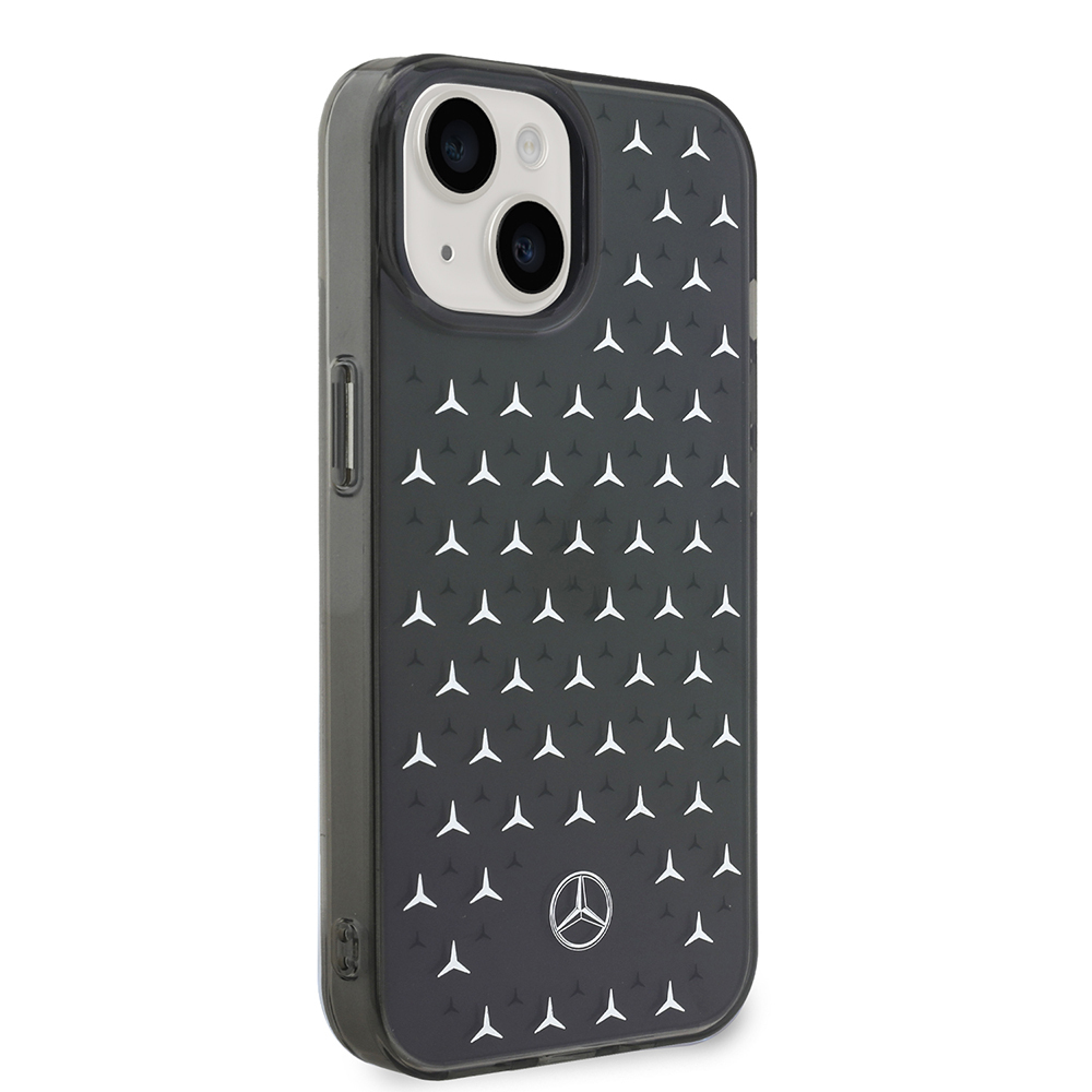 Apple iPhone 15 Kılıf Mercedes Benz Çift Katmanlı Yıldız Desenli Dizayn Kapak - 6