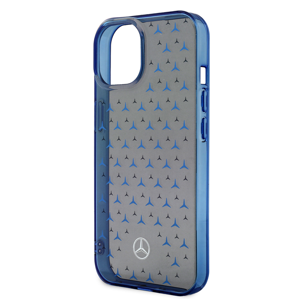 Apple iPhone 15 Kılıf Mercedes Benz Çift Katmanlı Yıldız Desenli Dizayn Kapak - 14