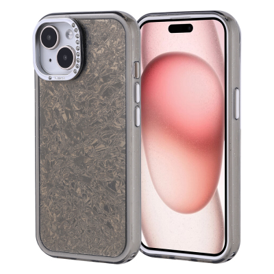 Apple iPhone 15 Kılıf Taşlı Tasarımlı Zore Kapi Kapak Siyah