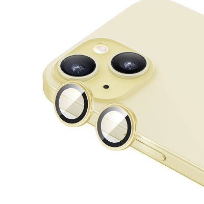Apple iPhone 15 Plus ​Benks King Kong Corning Kamera Lens Koruyucu Sarı