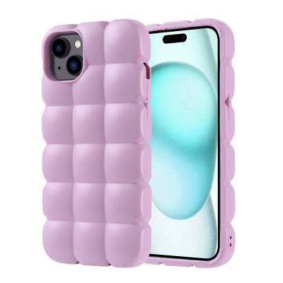 Apple iPhone 15 Plus Case Shiny Flexible Silicone Zore Dom Dom Cover Lila