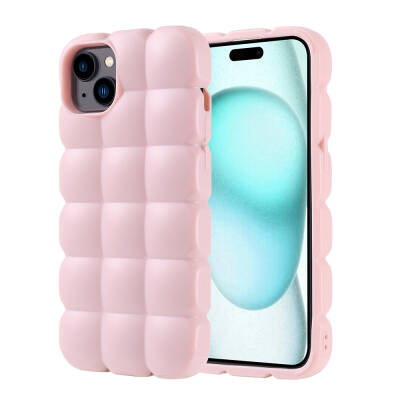 Apple iPhone 15 Plus Case Shiny Flexible Silicone Zore Dom Dom Cover Pink