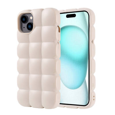 Apple iPhone 15 Plus Case Shiny Flexible Silicone Zore Dom Dom Cover White