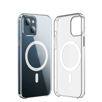 Apple iPhone 15 Plus Case Transparent Original Cover with Zore Wireless Charging Feature Colorless